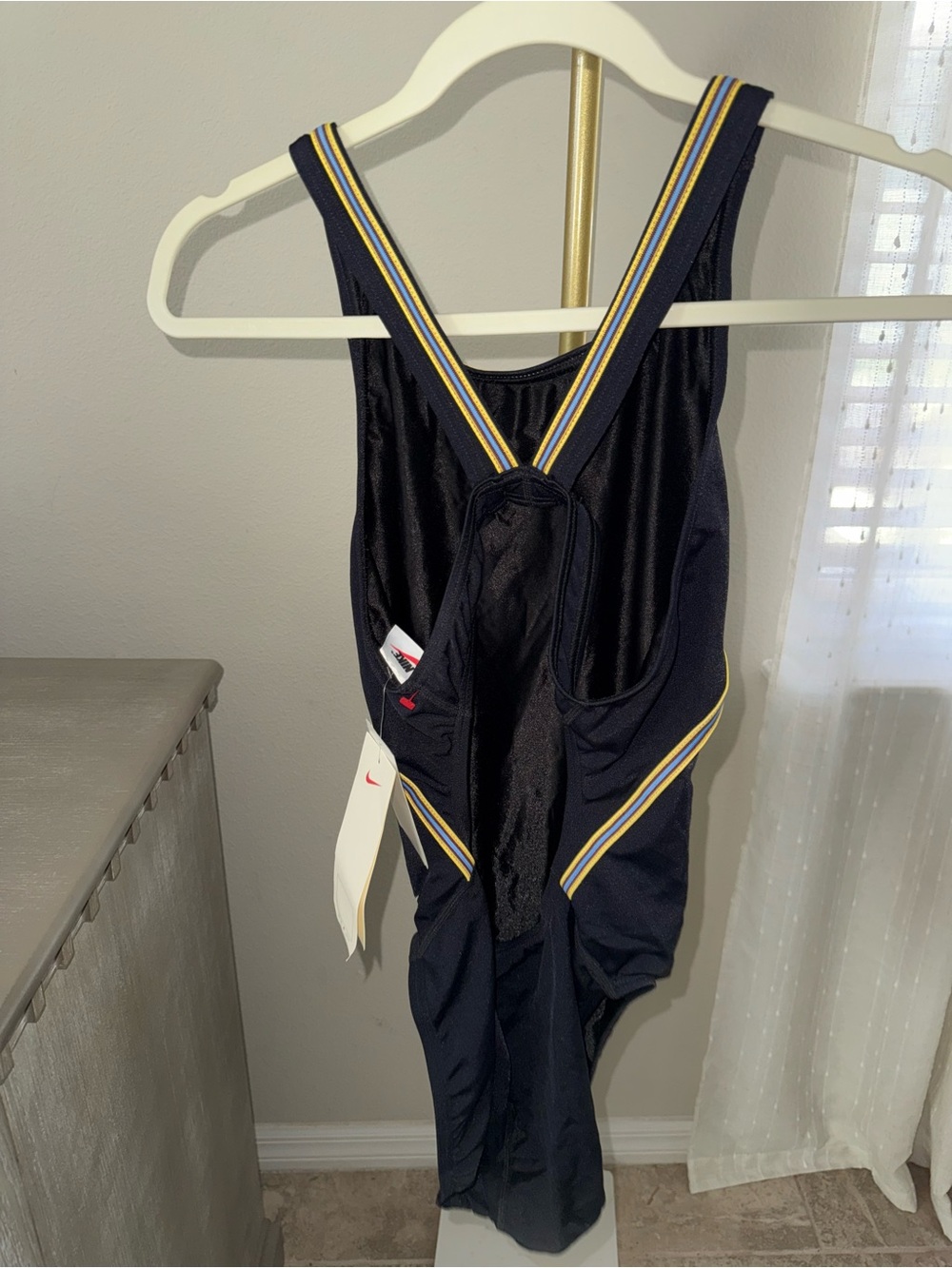 Nike One-Piece Swimsuit with Yellow & White Trim - Picture 5 of 6